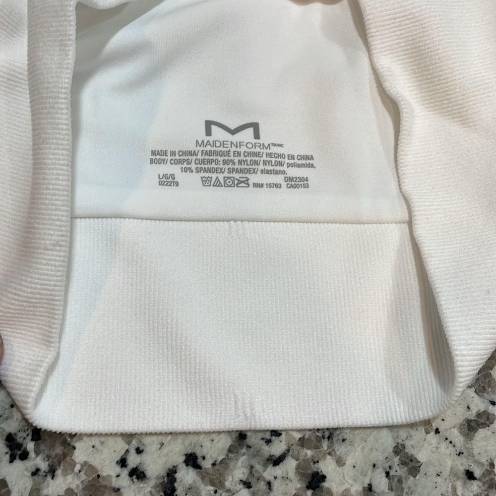 Maidenform L wireless feel good seamless white crop bra top bralette - Picture 9 of 12